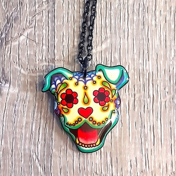 Jewelry - Day of the Dead Pitbull Necklace
